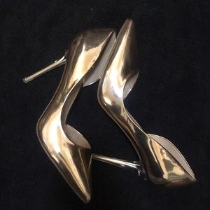 Rose Gold Pumps💕 With clear heel (Vegan)